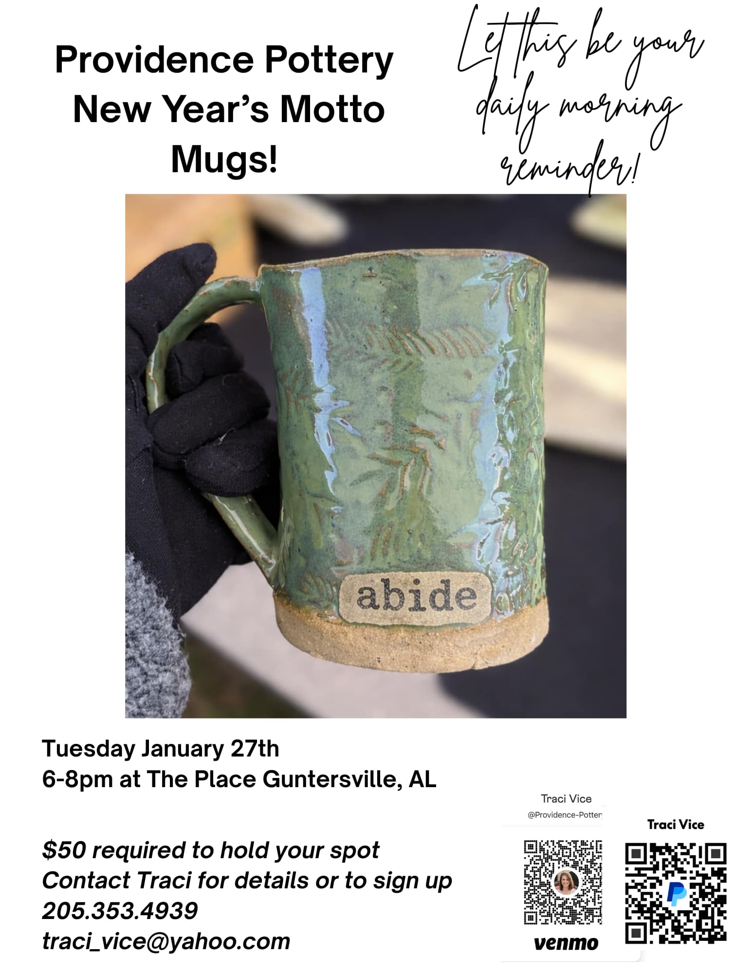 Event: New Year's Motto Mug Class - The Place in Guntersville